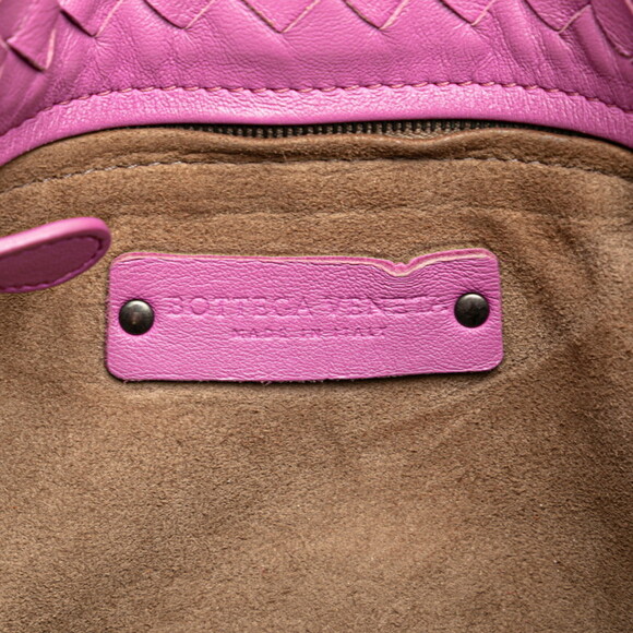 Bottega Veneta Intrecciato Handbag in Purple Leather for Women - Picture 10 of 13